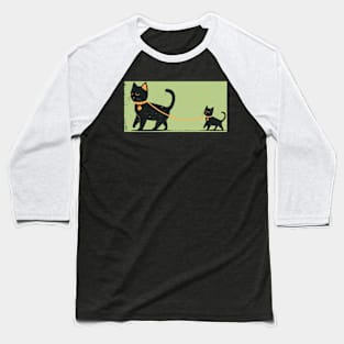 Cat Walks The Cat Baseball T-Shirt